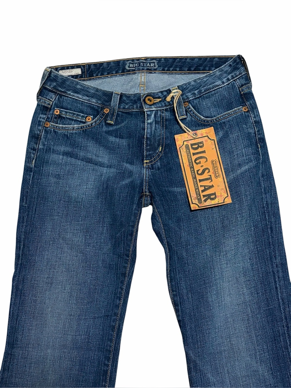 BIG STAR Vintage Y2K Low Rise Honey Flare Jeans Size 27 NWT Medium Wash - Picture 2 of 14